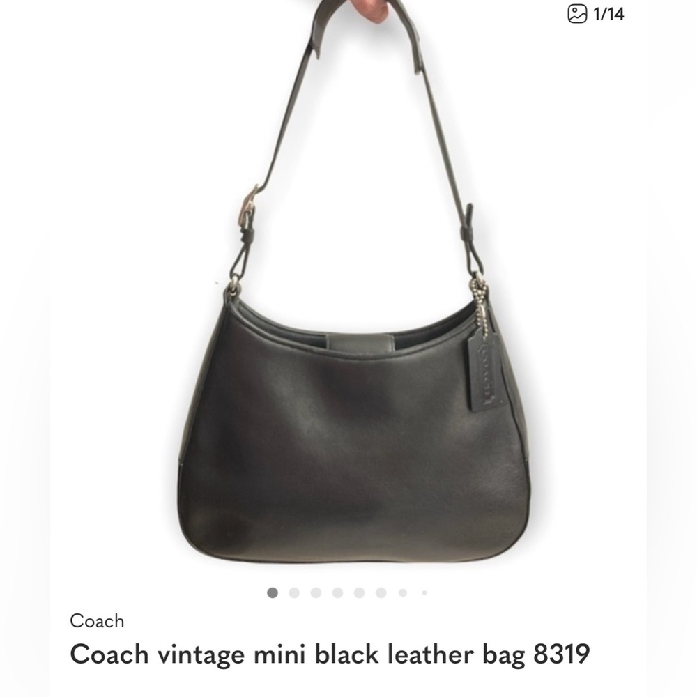 Coach Black Leather Shoulder Hobo Bag